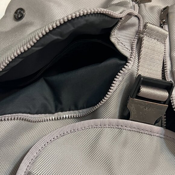 Lululemon City Adventurer Backpack Mini Gray Drawstring Flap Zip Gym Travel Bag - Picture 10 of 15